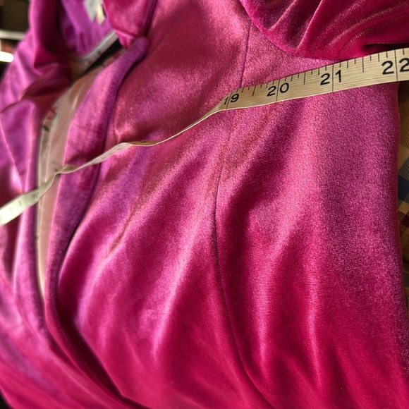 SKIES ARE BLUE Anthropologie Velvet Magenta Pink Blazer w Pockets womens size L - Picture 15 of 16